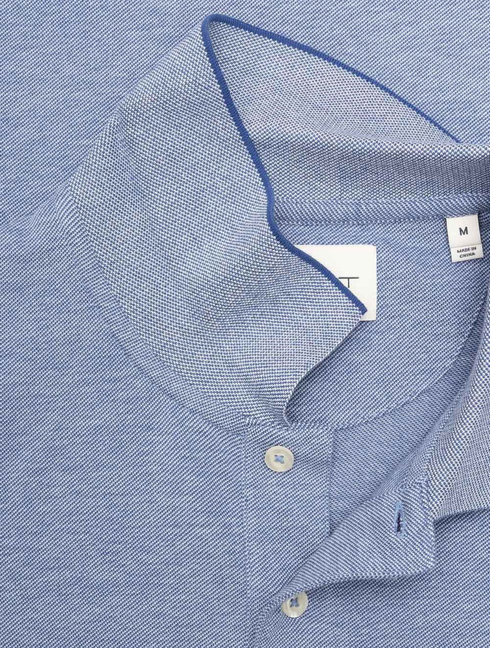 Two-Tone Short Sleeve Polo Vintage Blue