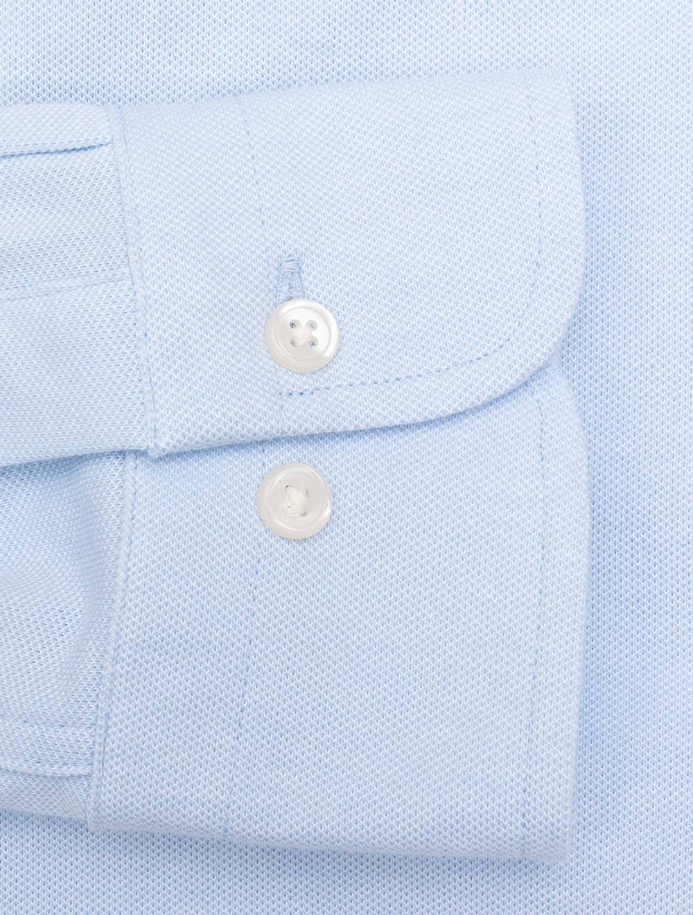 Regular Jersey Piqué Stretch Shirt Capri Blue