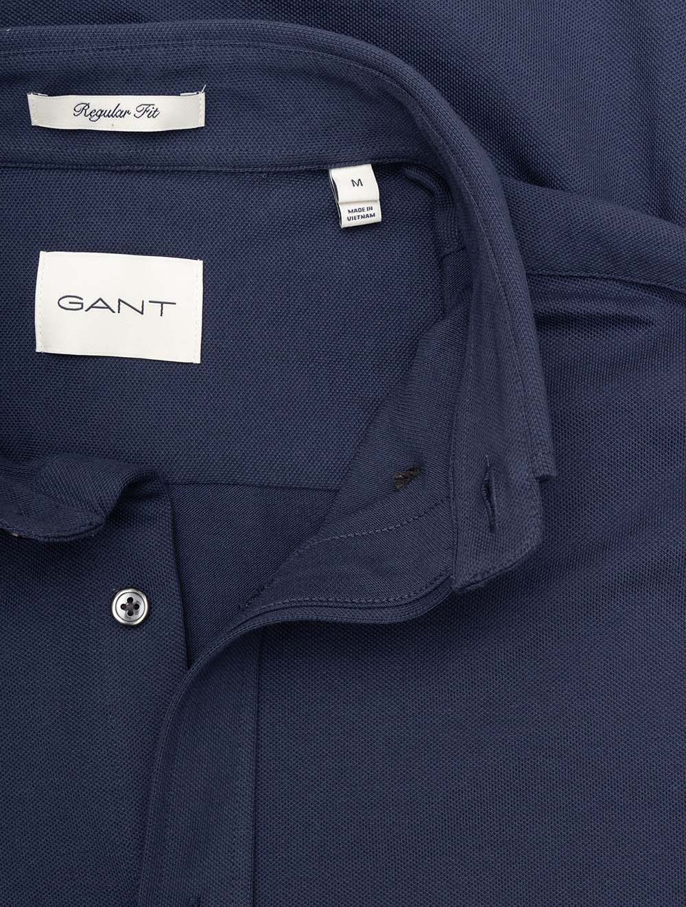 Regular Jersey Piqué Stretch Shirt Marine
