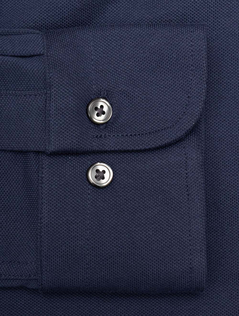 Regular Jersey Piqué Stretch Shirt Marine