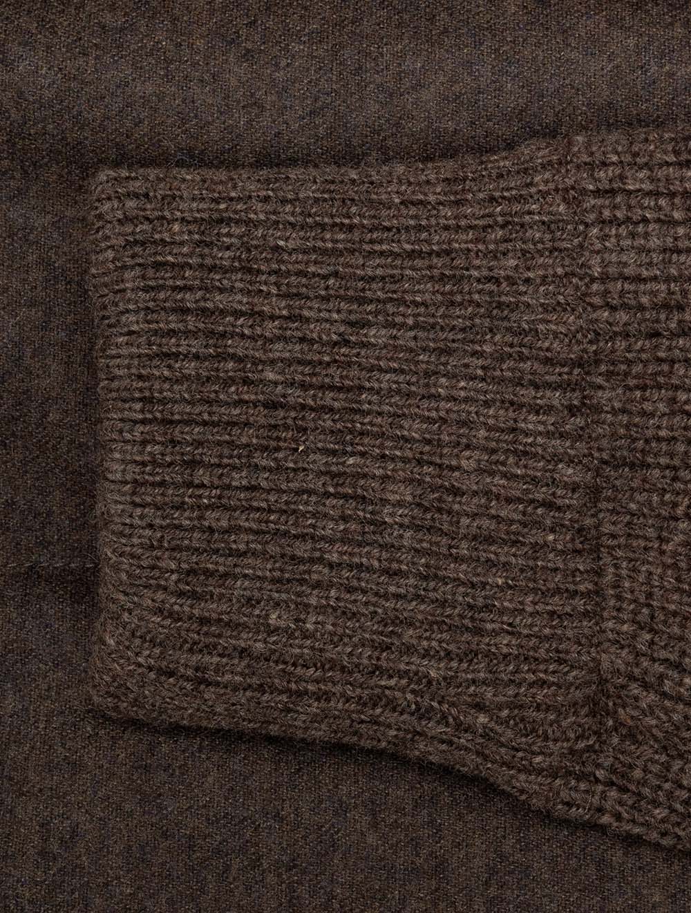 Veste en maille matelassée à fermeture éclair intégrale marron