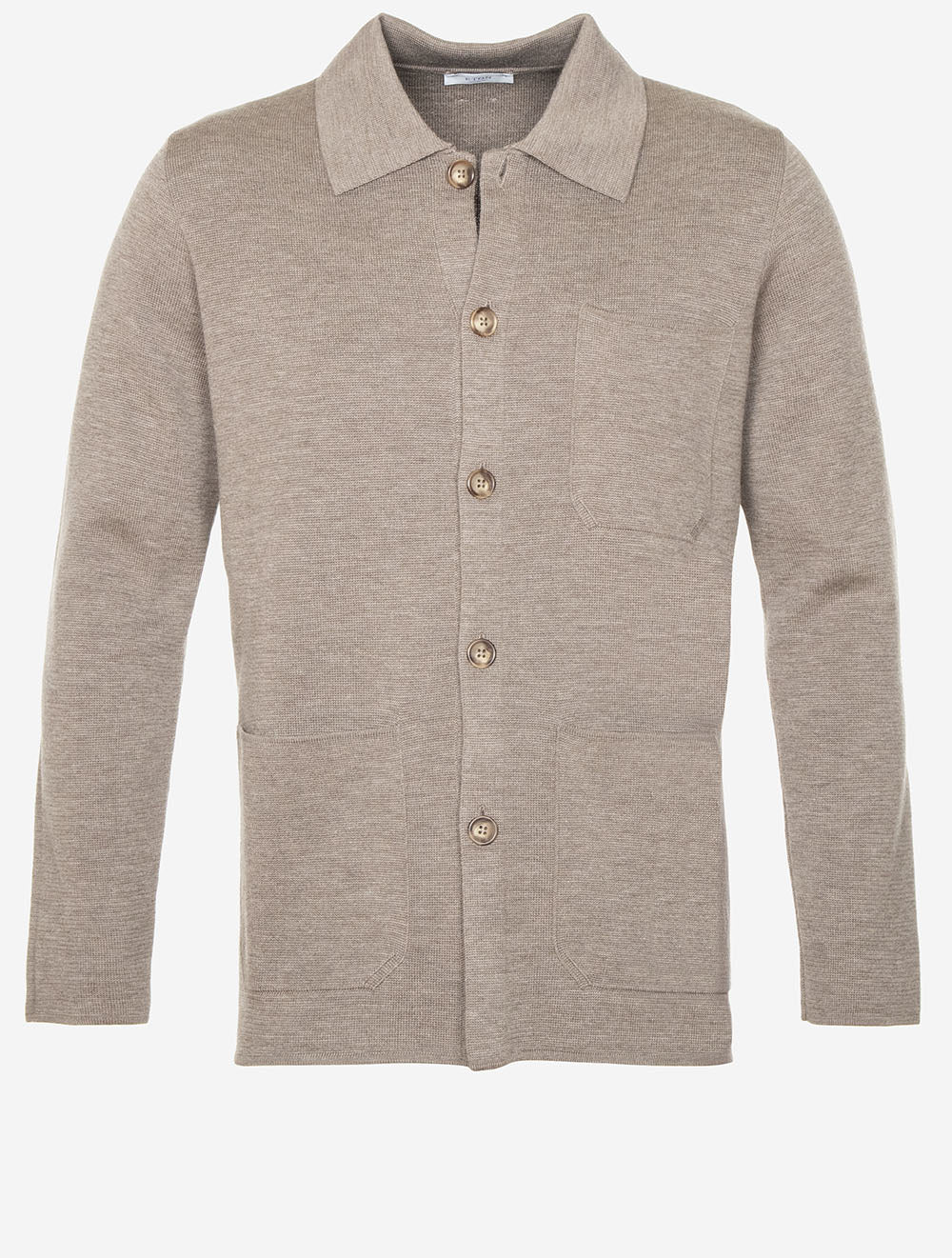 Merino Knit Overshirt Brown