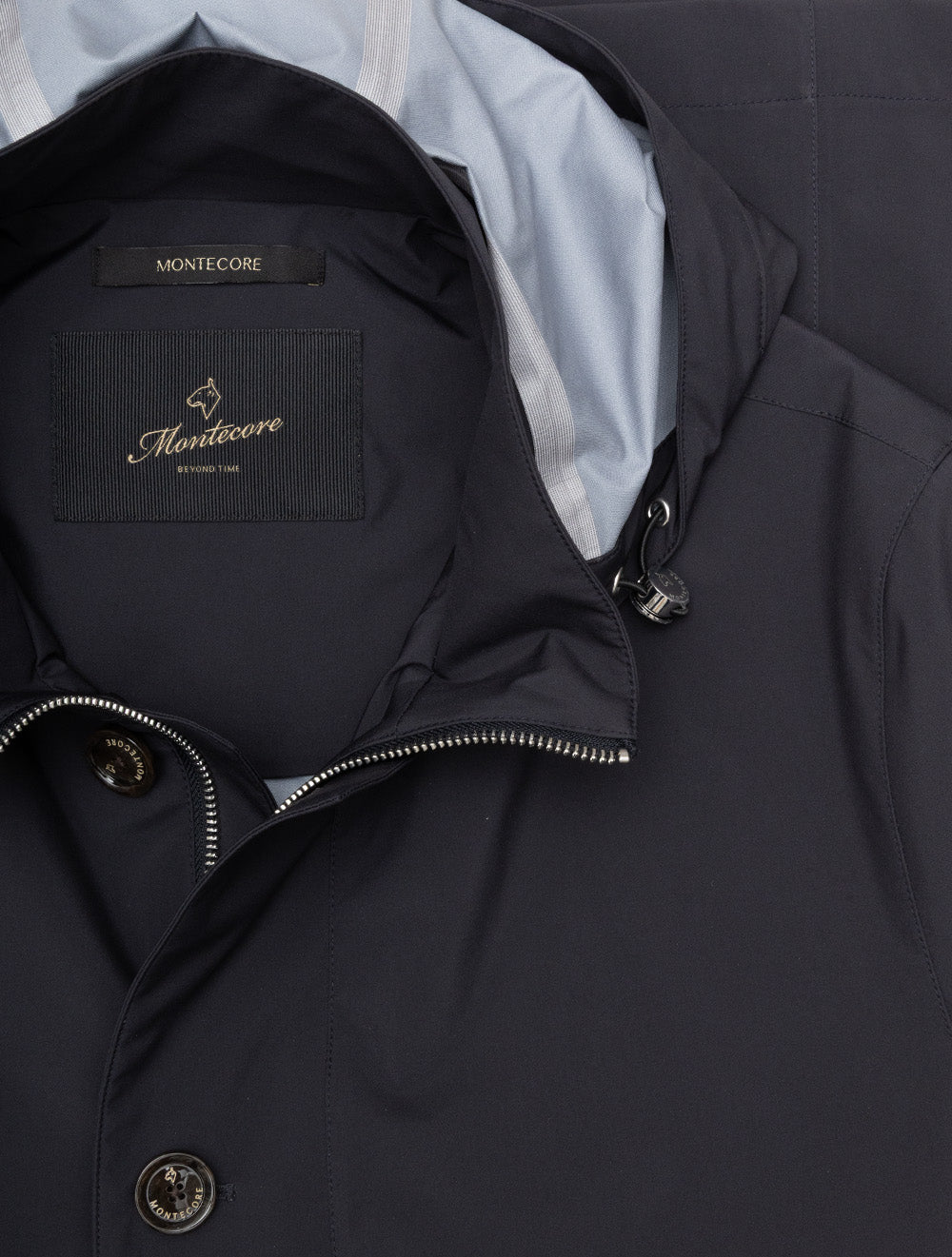 Button Up Hooded Jacket Navy