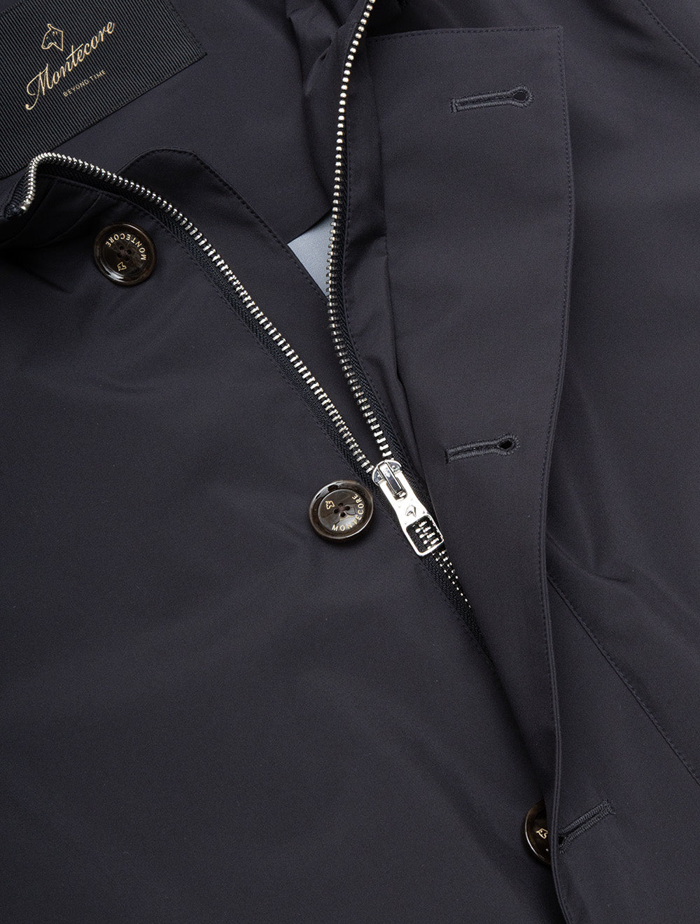Button Up Hooded Jacket Navy