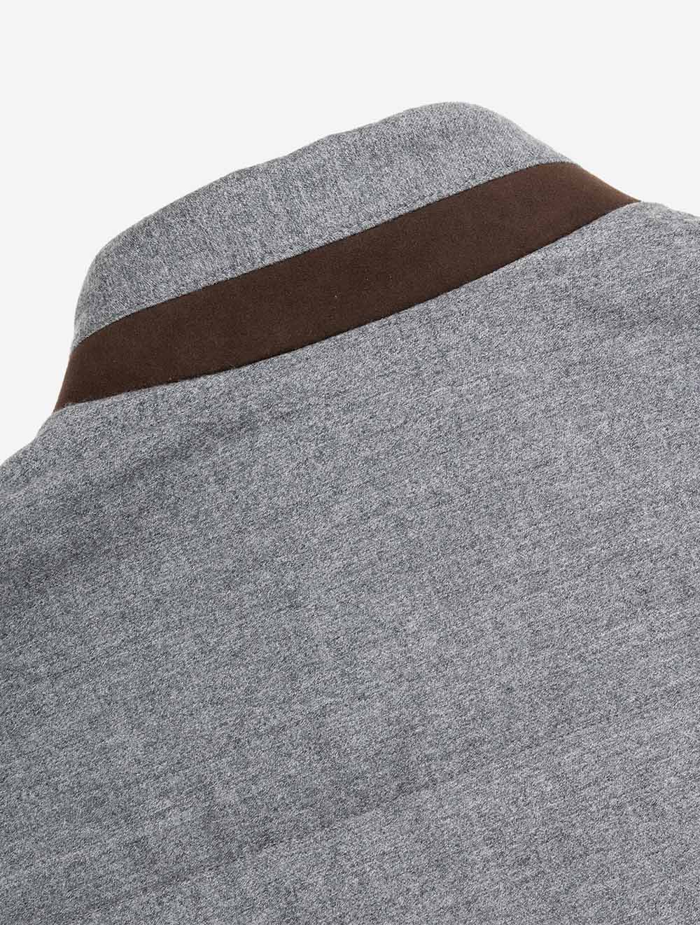 Suede Trim Vest Grey
