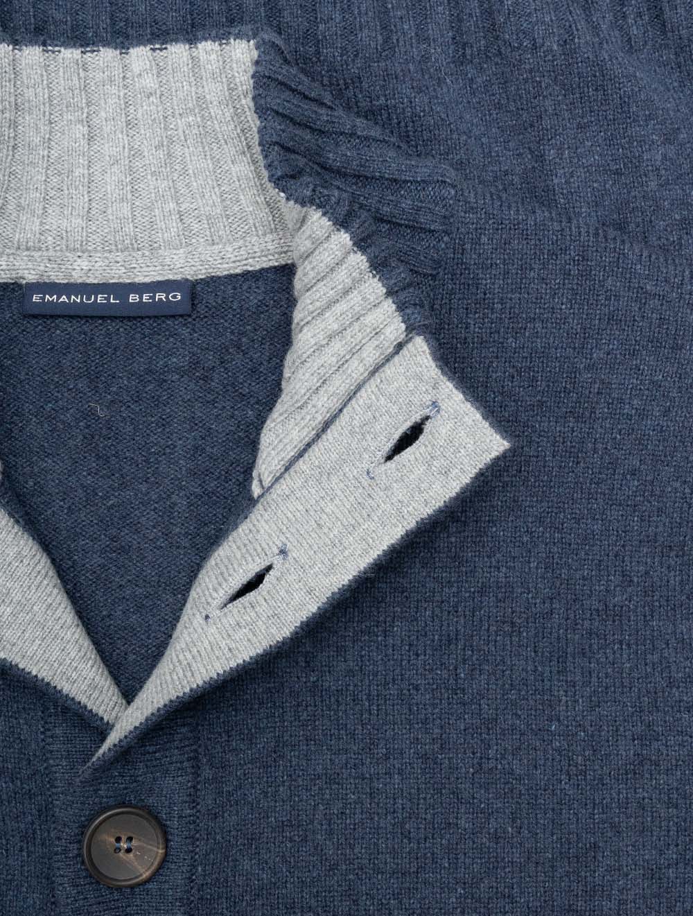 Premium Button-Up Cardigan Blue