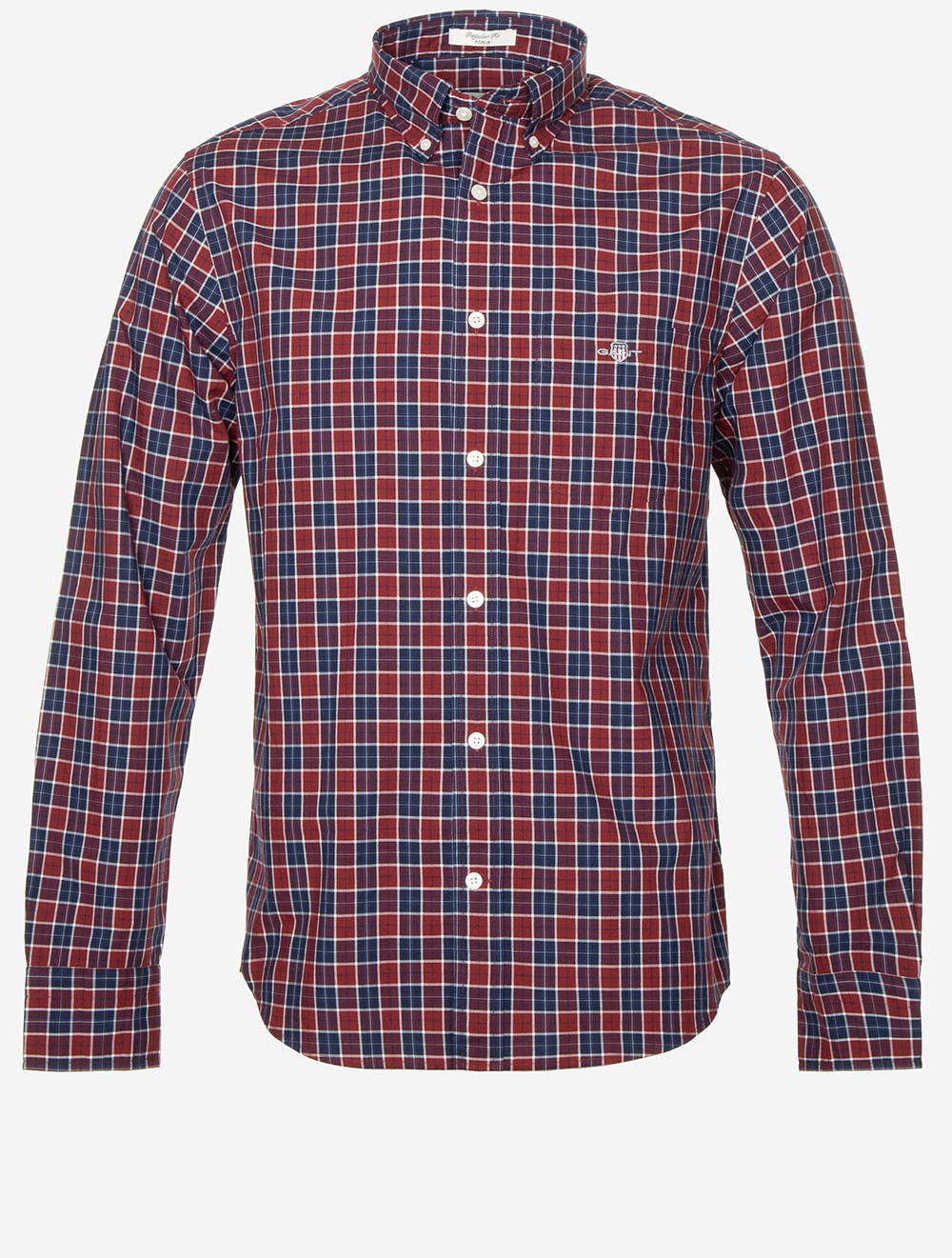 Regular Fit Checked Classic Poplin Shirt Plumped Red