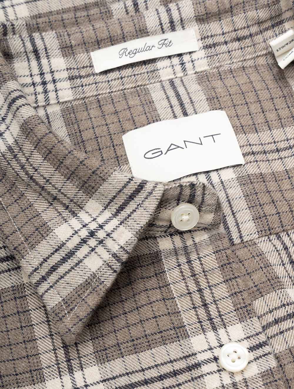 Regular Fit Check Shirt Dark Hazelnut Melange