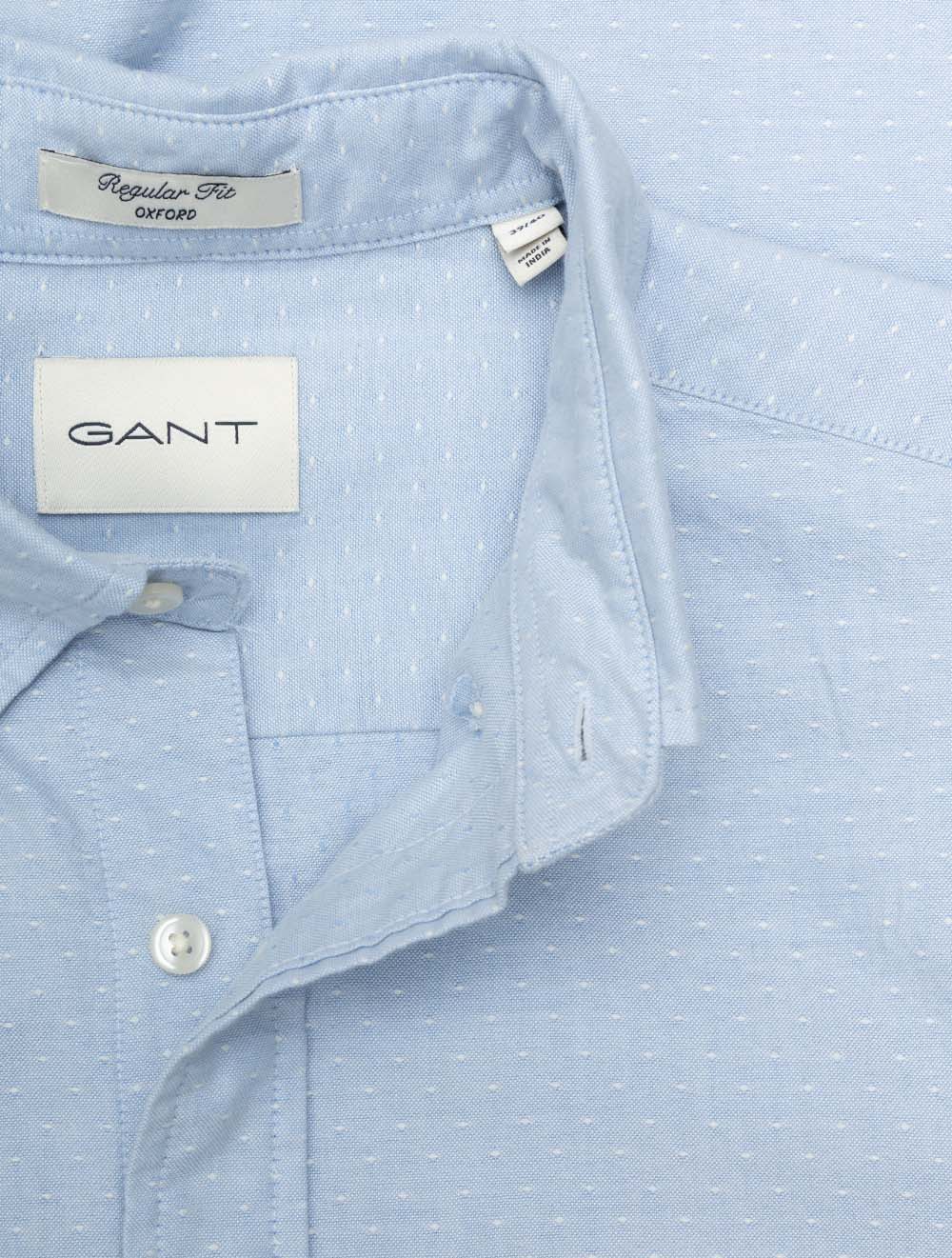 Regular Oxford Dobby Dot Shirt Light Blue