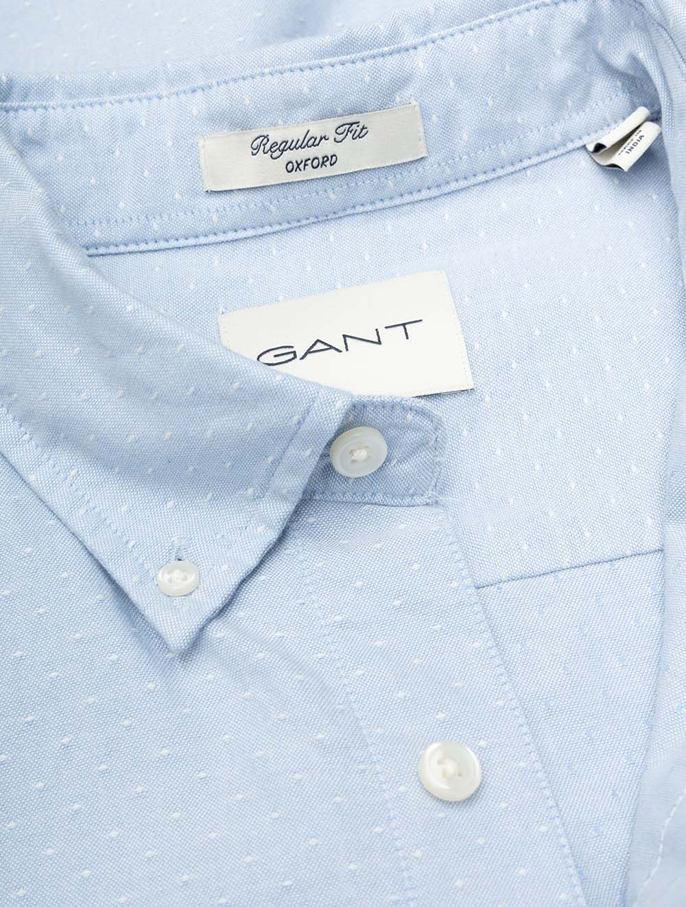 Regular Oxford Dobby Dot Shirt Light Blue