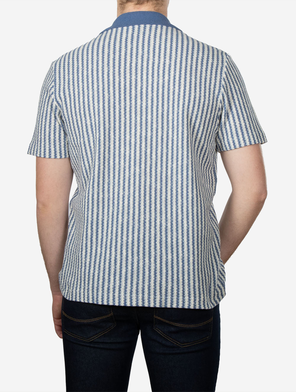 Stripe Knitted Shirt Blue