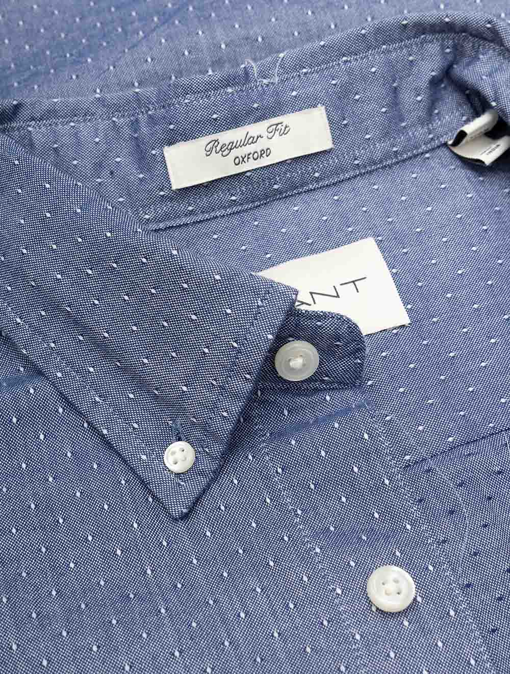 Regular Oxford Dobby Dot Shirt Persian Blue