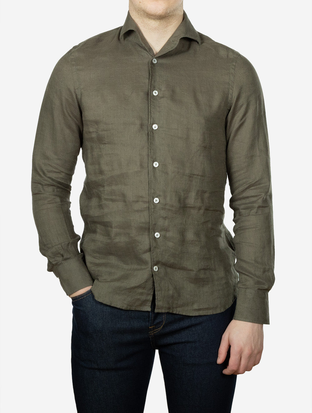 Seaside Linen Shirt Olive