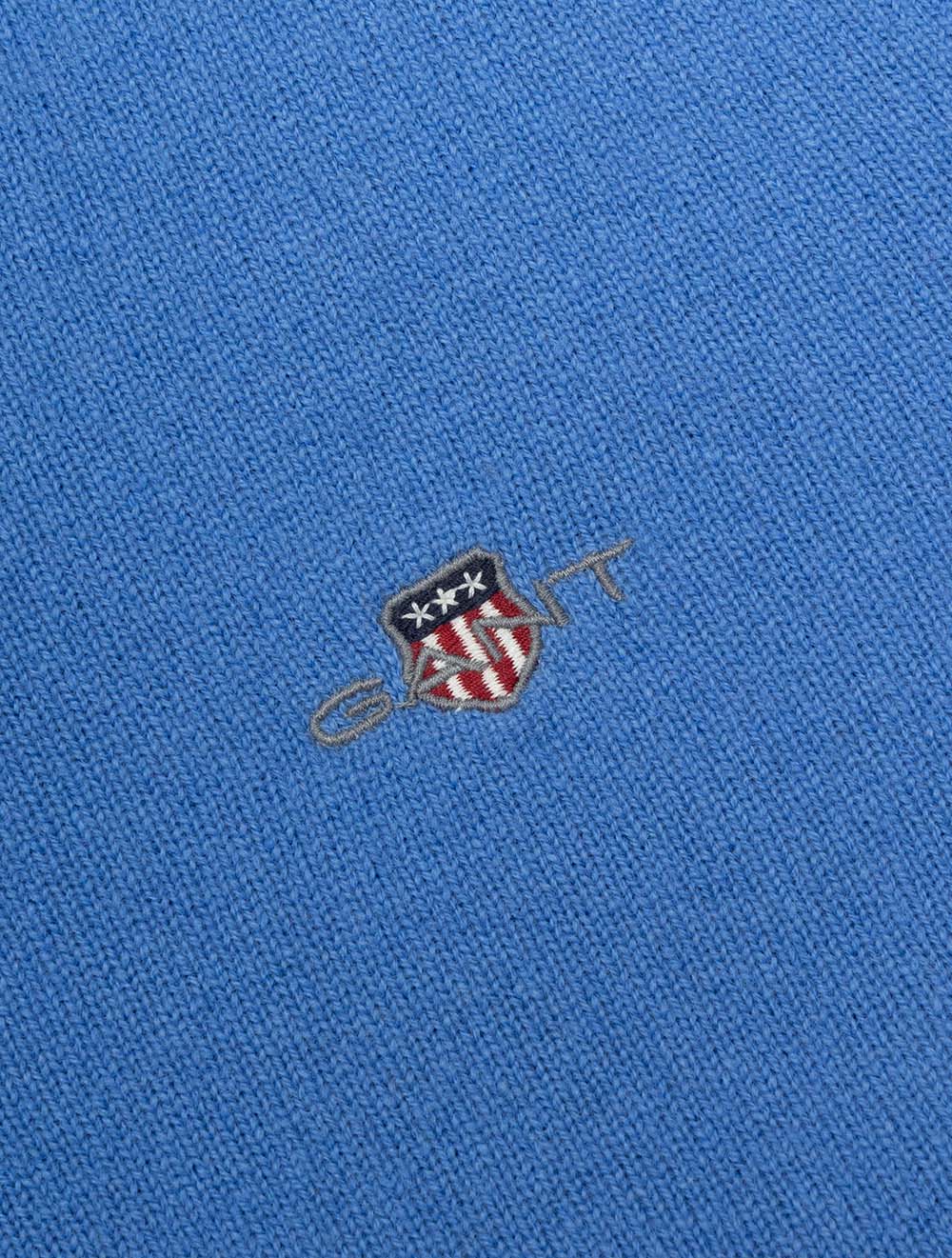 Superfine Lambswool V-Neck Tartan Perfect Blue