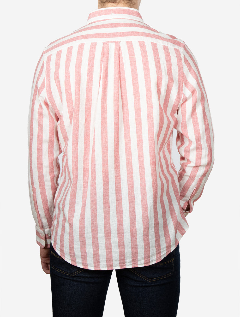 Regular Cotton Linen Stripe Shirt Rose Pink
