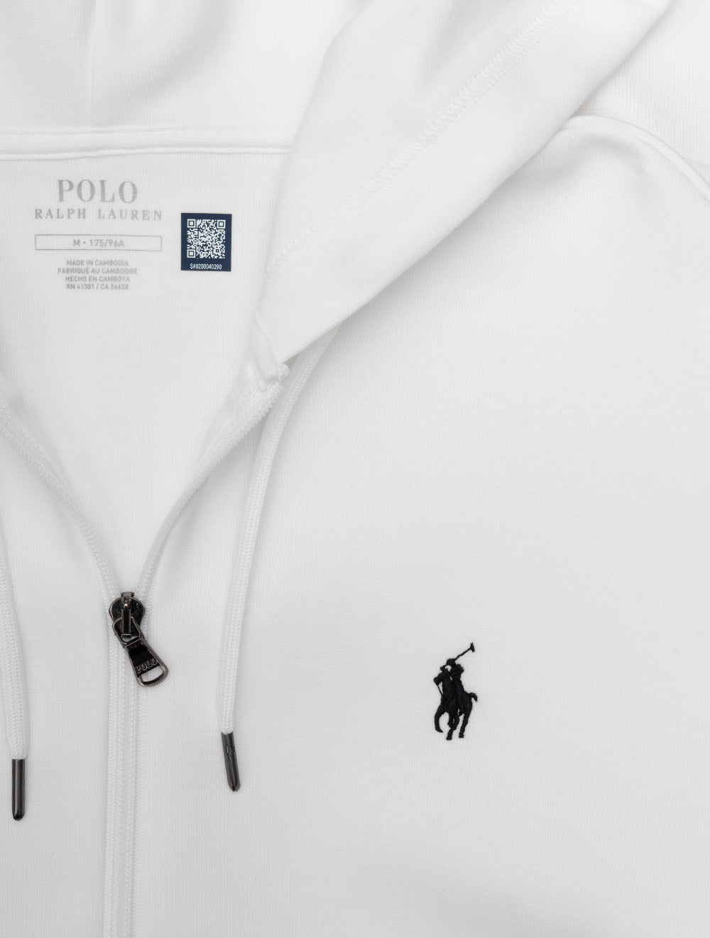 Double Knit Full Zip Hoodie White