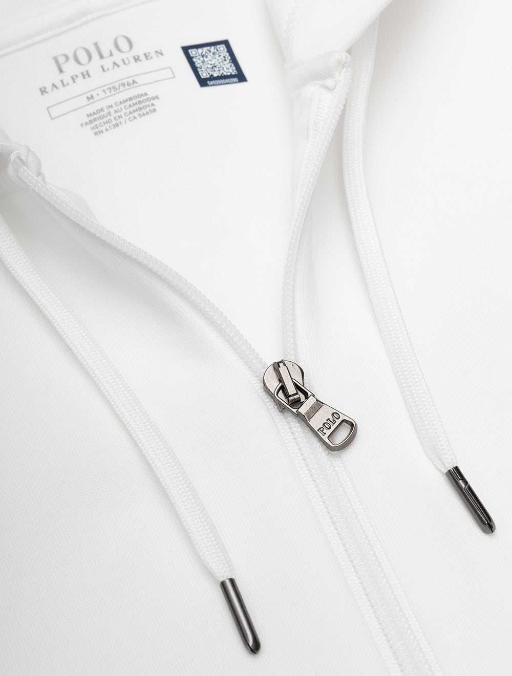 Double Knit Full Zip Hoodie White