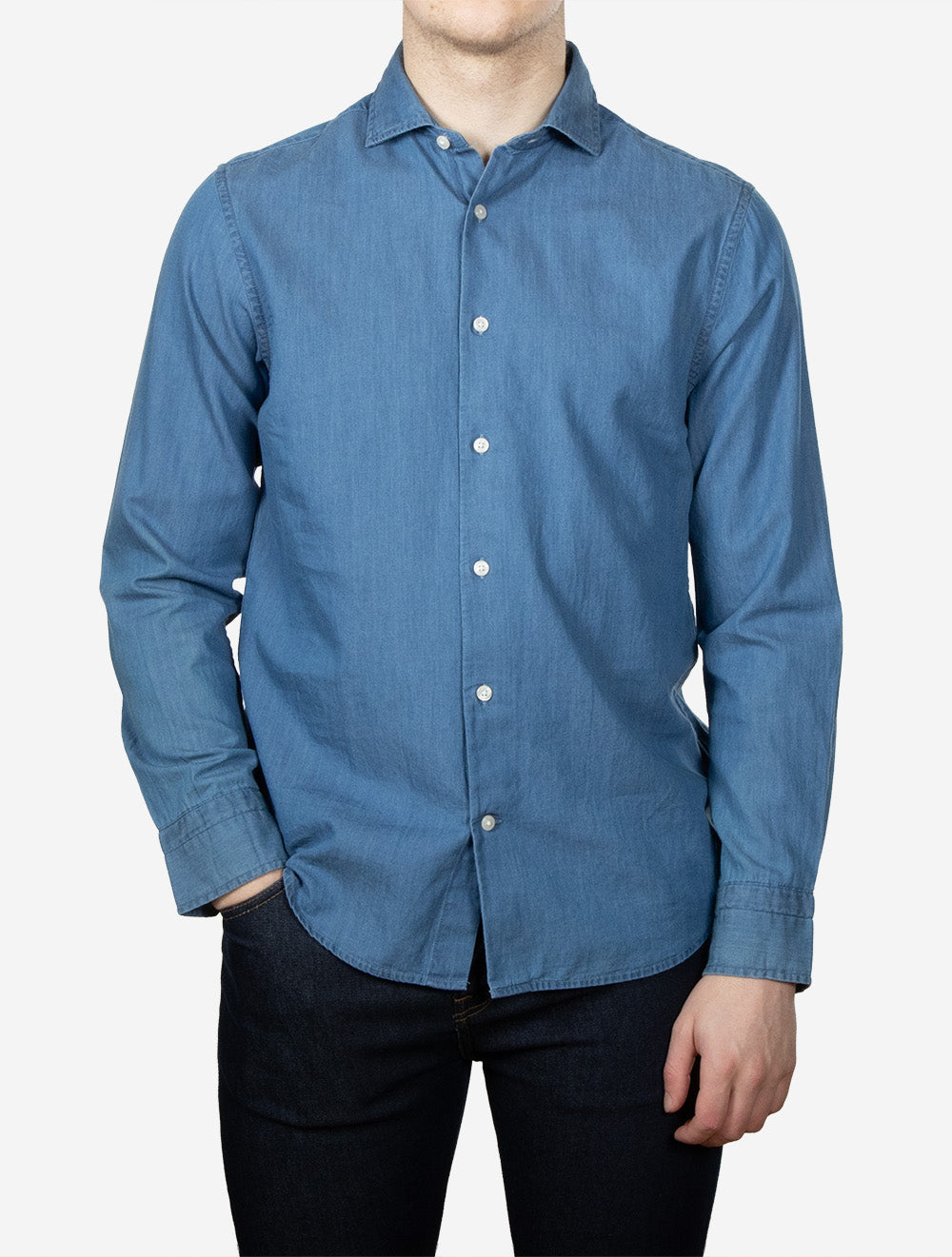 Regular Indigo Twill Shirt Semi Light Blue
