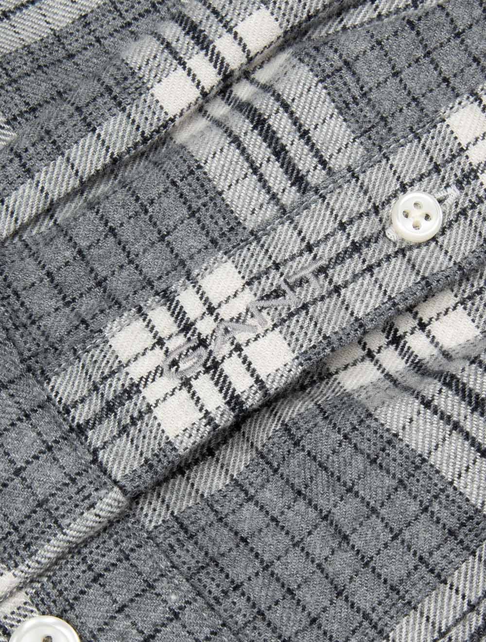 Regular Fit Check Shirt in Dark Grey Melange