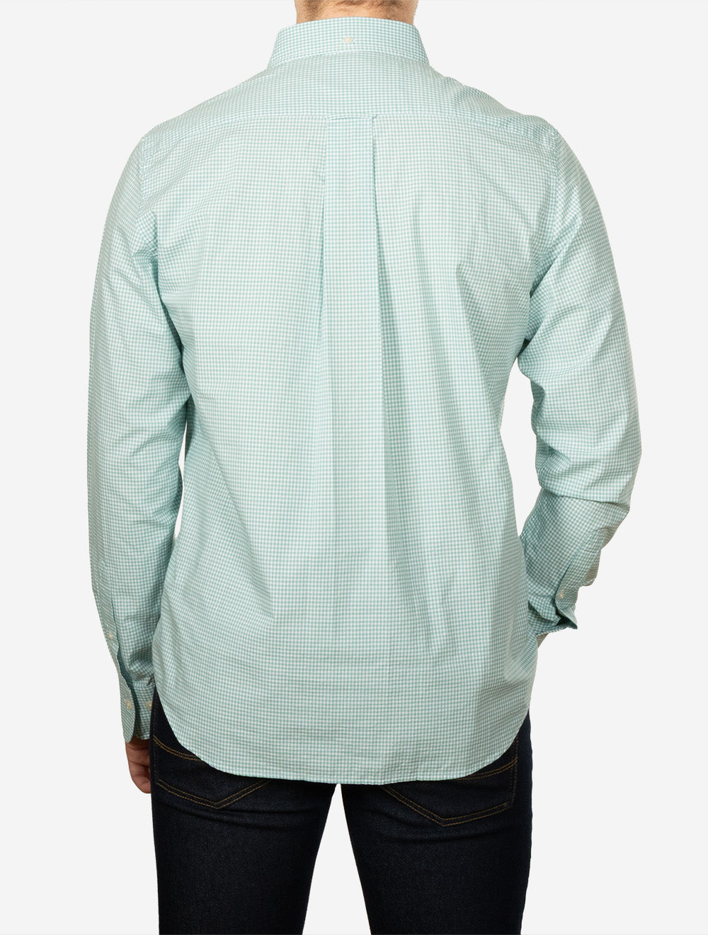 Regular Classic Poplin Gingham Shirt Muted Turquoise
