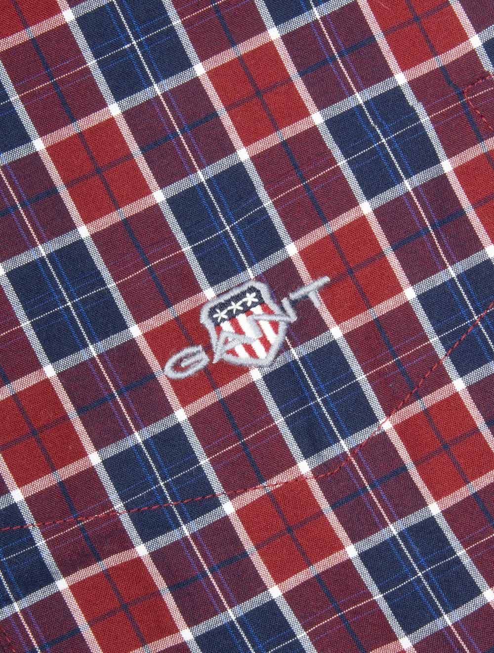 Regular Fit Checked Classic Poplin Shirt Plumped Red