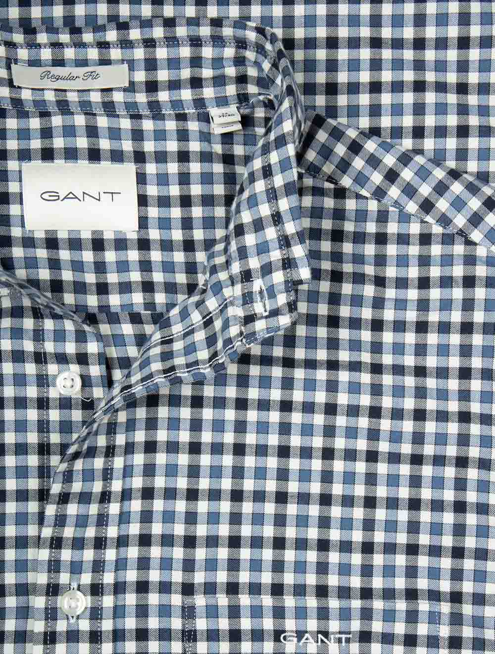 Regular Fit Twill Gingham Shirt Naval Blue
