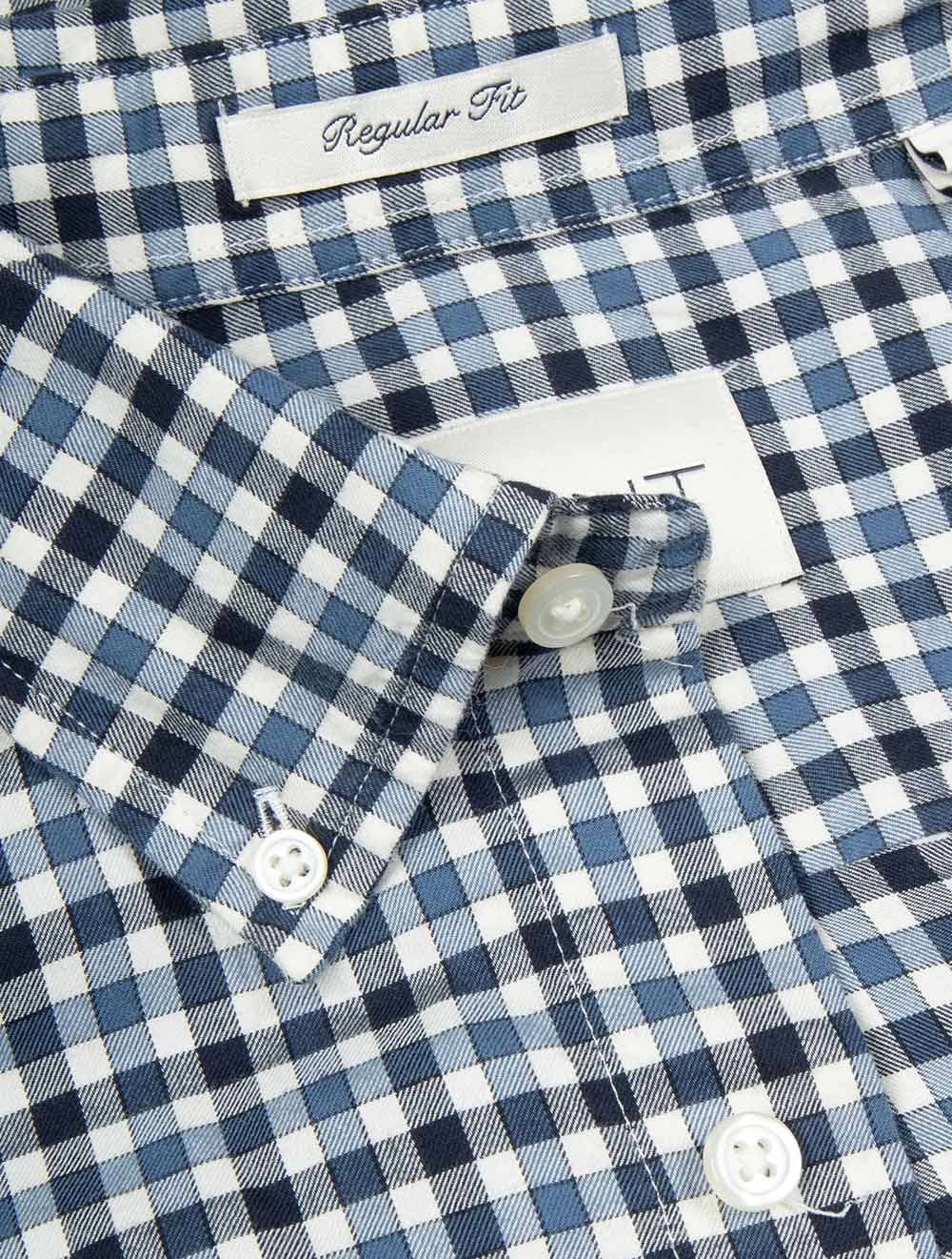 Regular Fit Twill Gingham Shirt Naval Blue