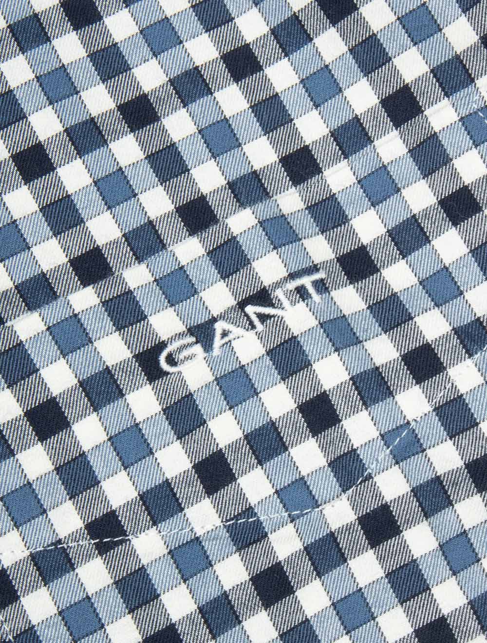 Regular Fit Twill Gingham Shirt Naval Blue