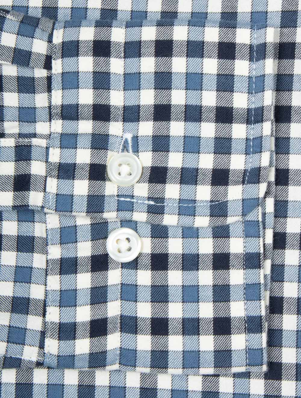 Regular Fit Twill Gingham Shirt Naval Blue