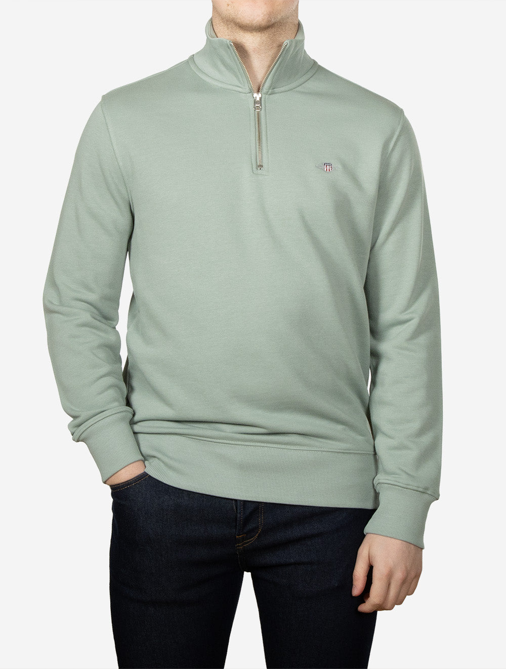 Regular Shield Half Zip Sweat Ceramic Grey