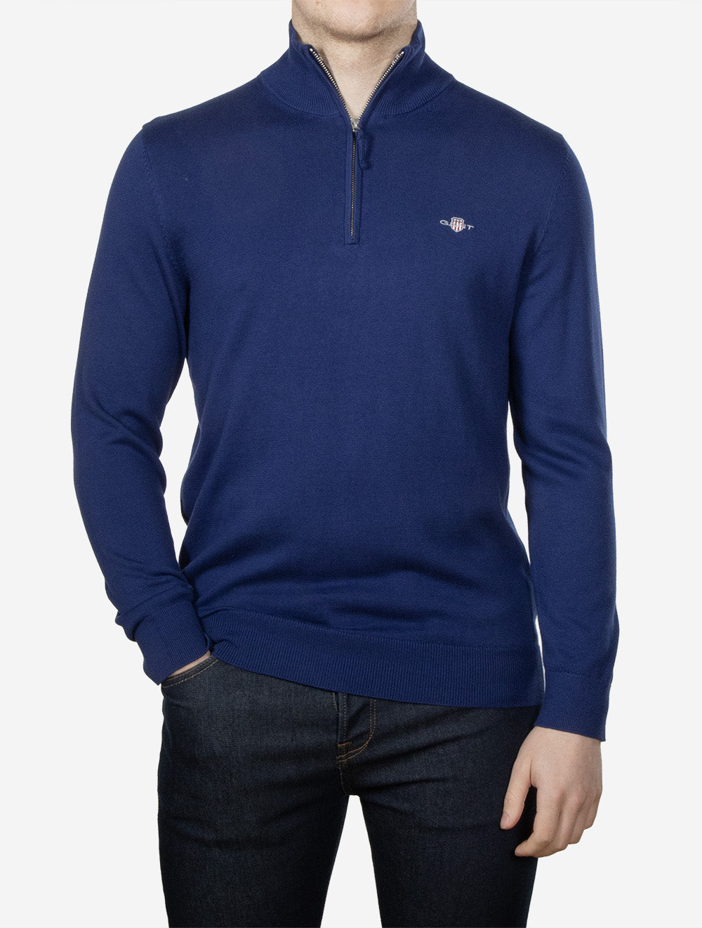 Classic Cotton Half Zip Rich Navy