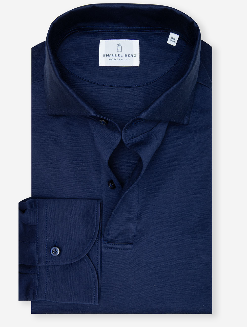 Long Sleeve Polo Jersey Shirt Navy