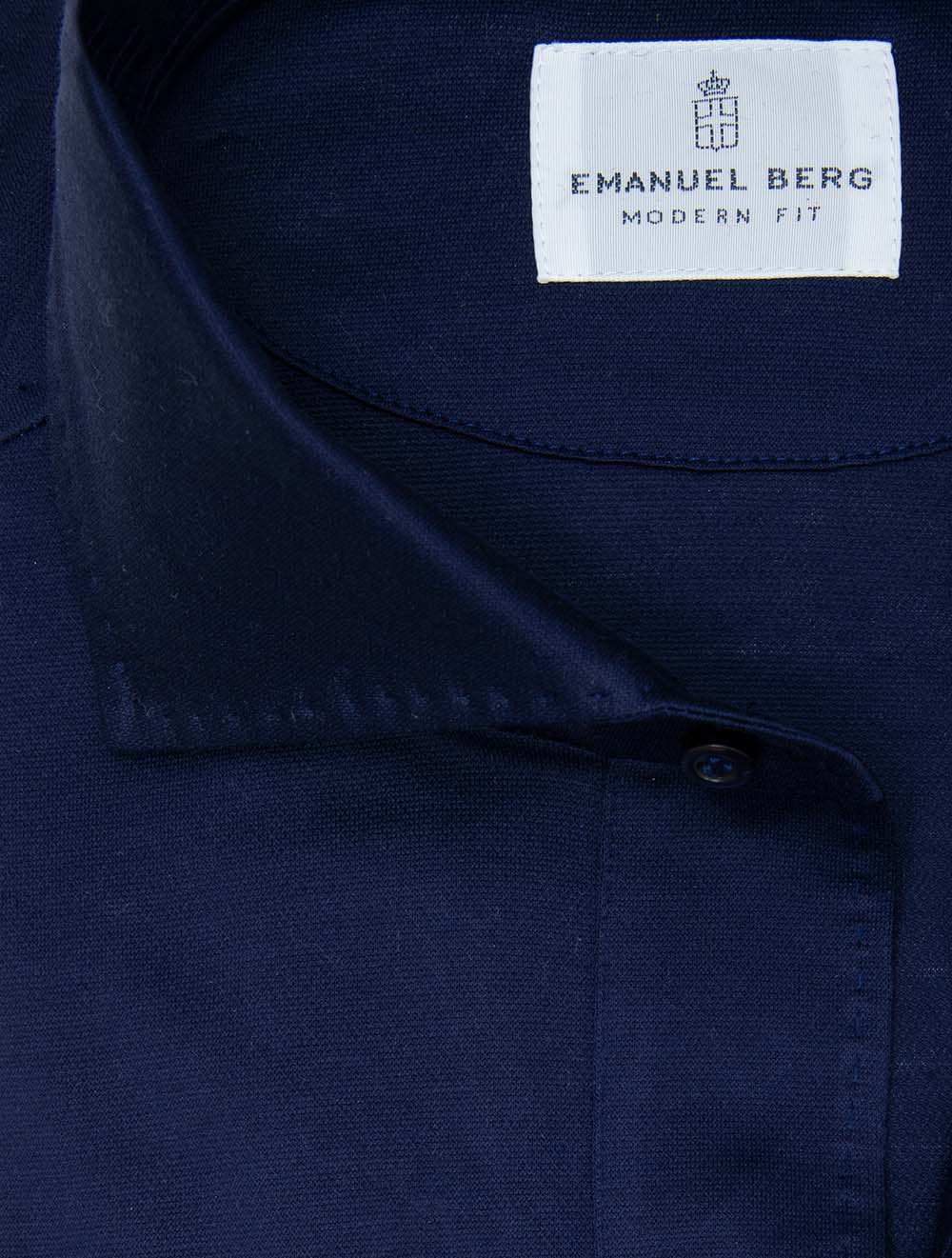 Long Sleeve Polo Jersey Shirt Navy