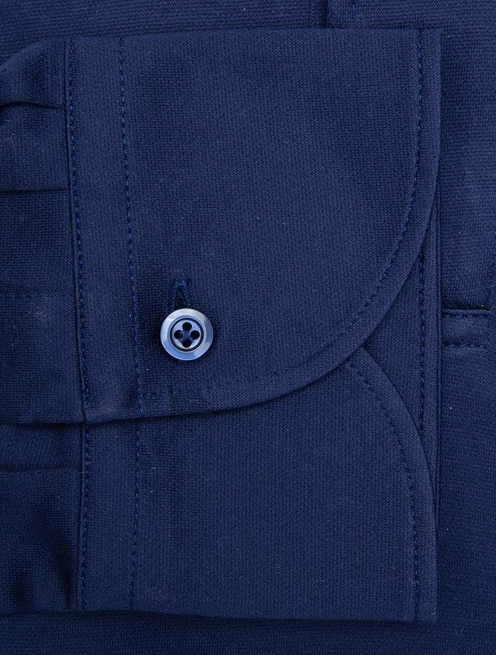 Long Sleeve Polo Jersey Shirt Navy