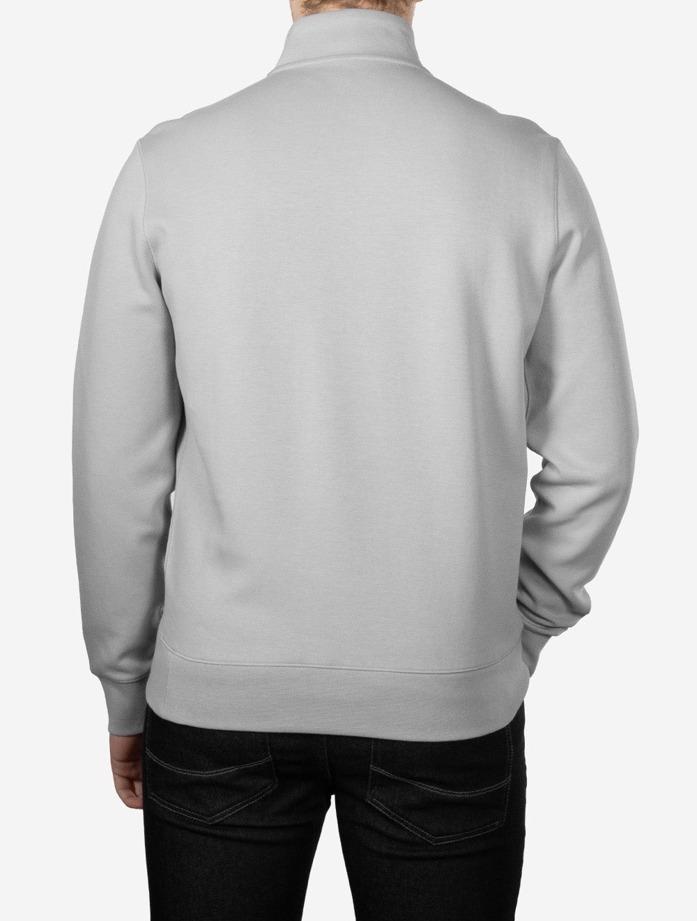 Double Knit Quarter Zip Pullover Grey
