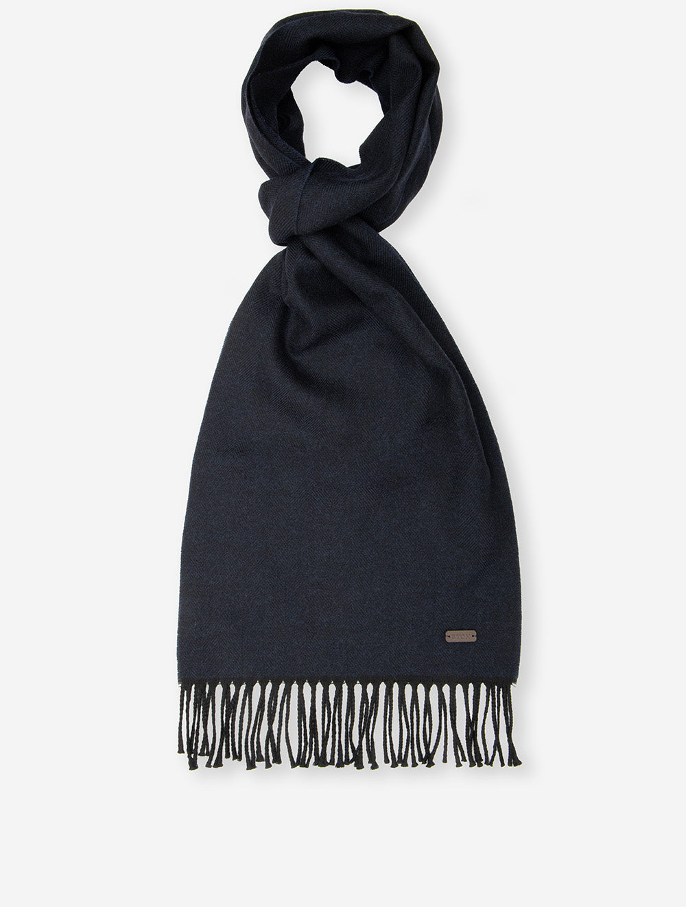 Herringbone Wool Scarf Navy