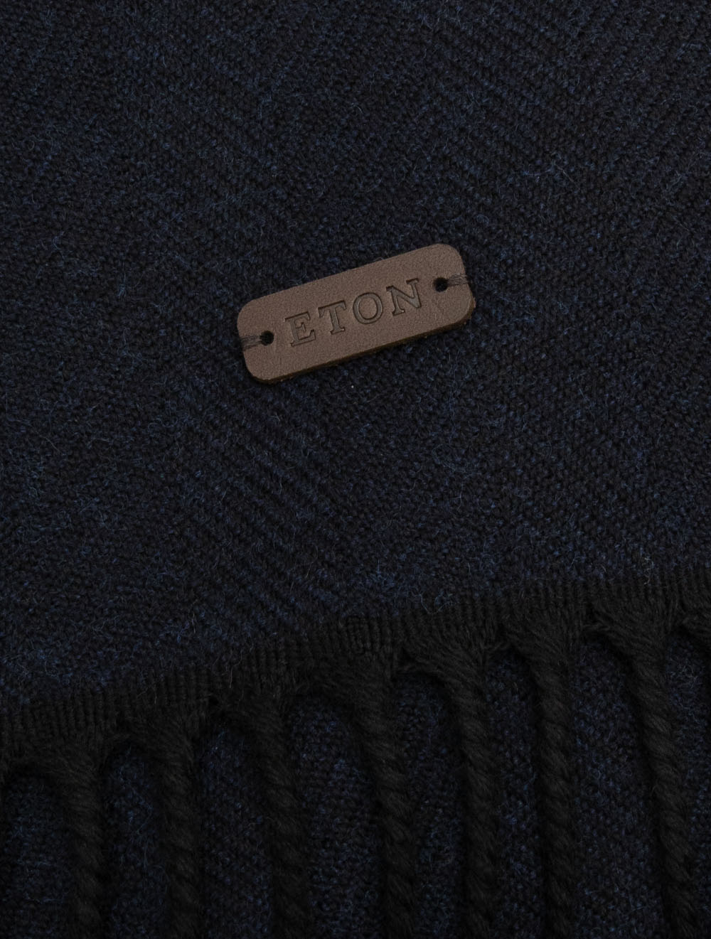 Herringbone Wool Scarf Navy