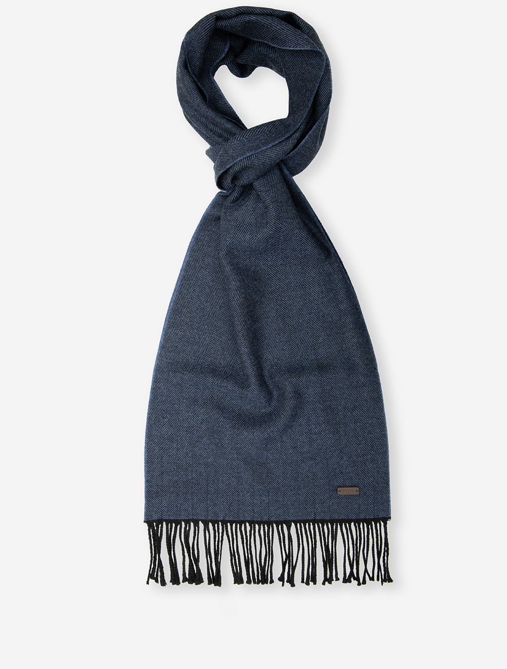 Herringbone Wool Scarf Blue