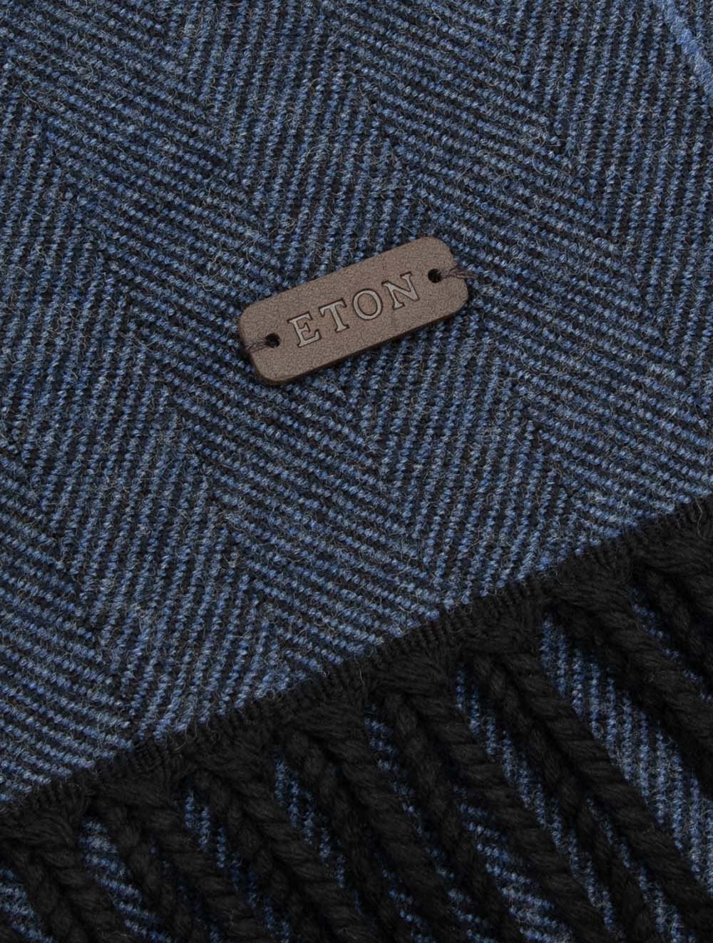 Herringbone Wool Scarf Blue