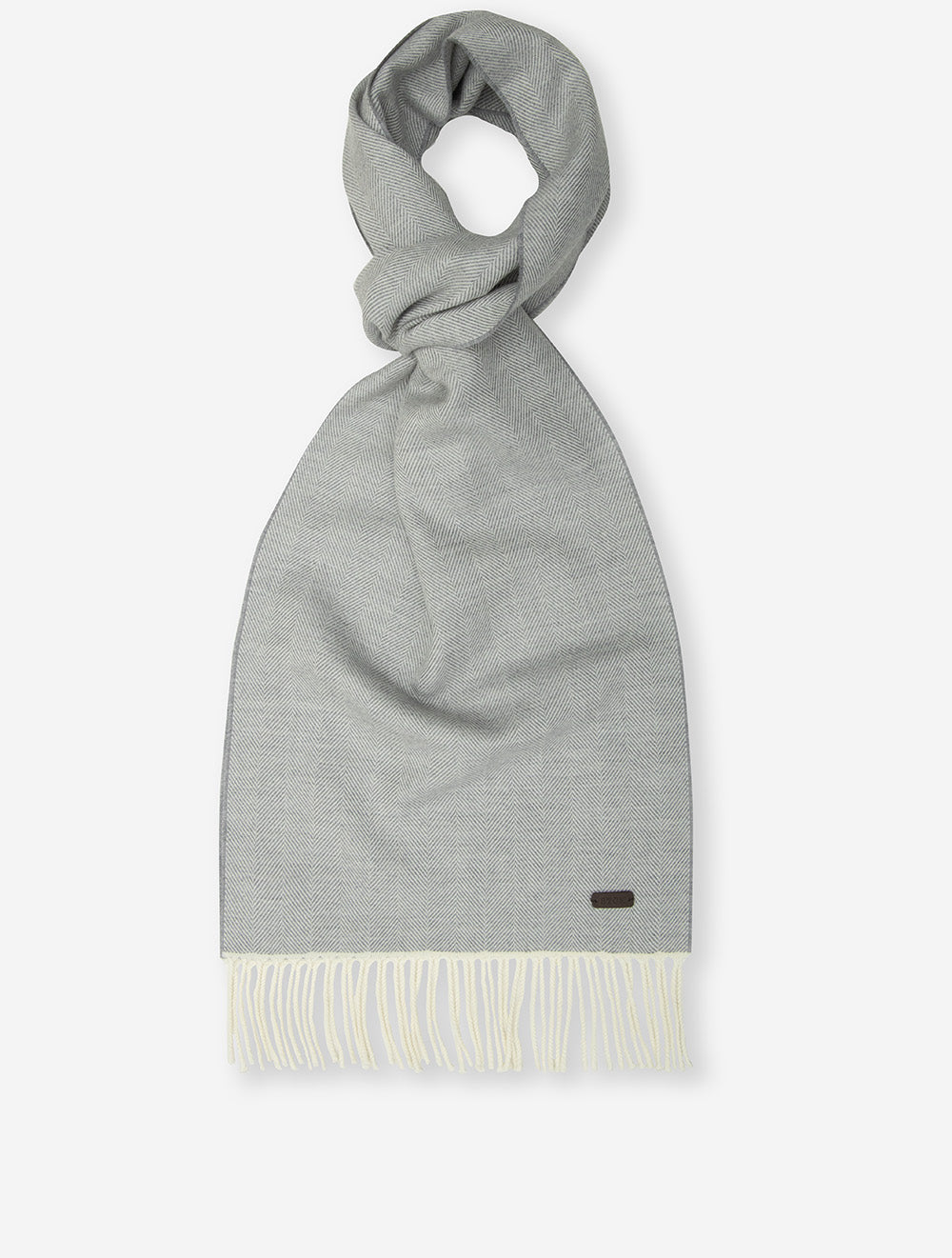 Écharpe en laine à chevrons Gris Château