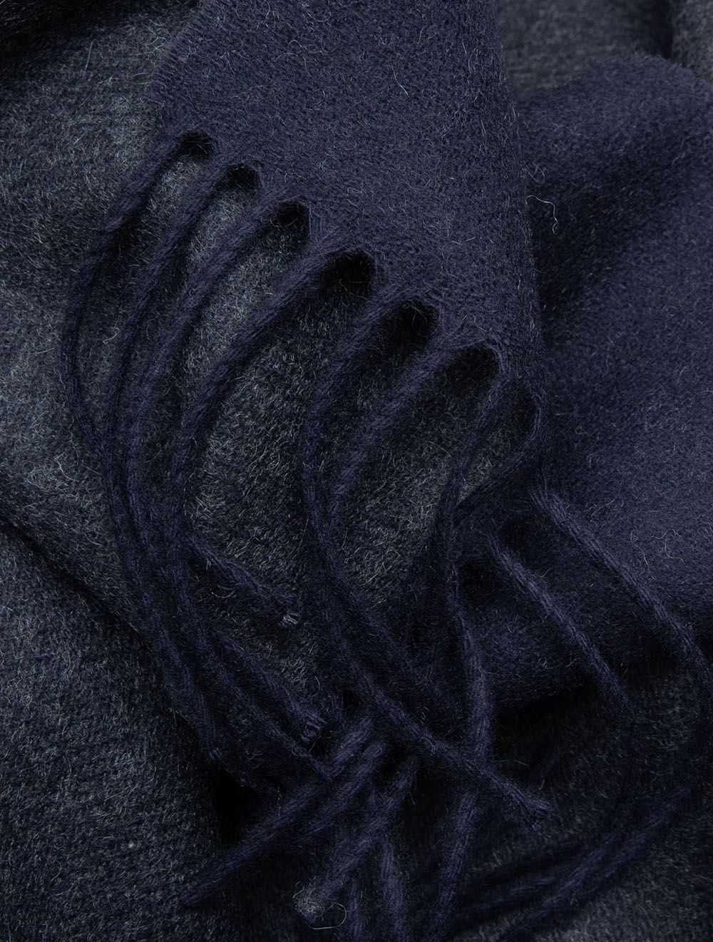 Two-Face Cashmere Scarf Navy
