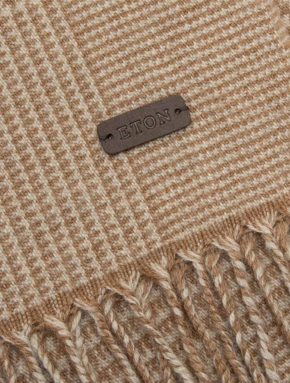 Check Wool Scarf Tan