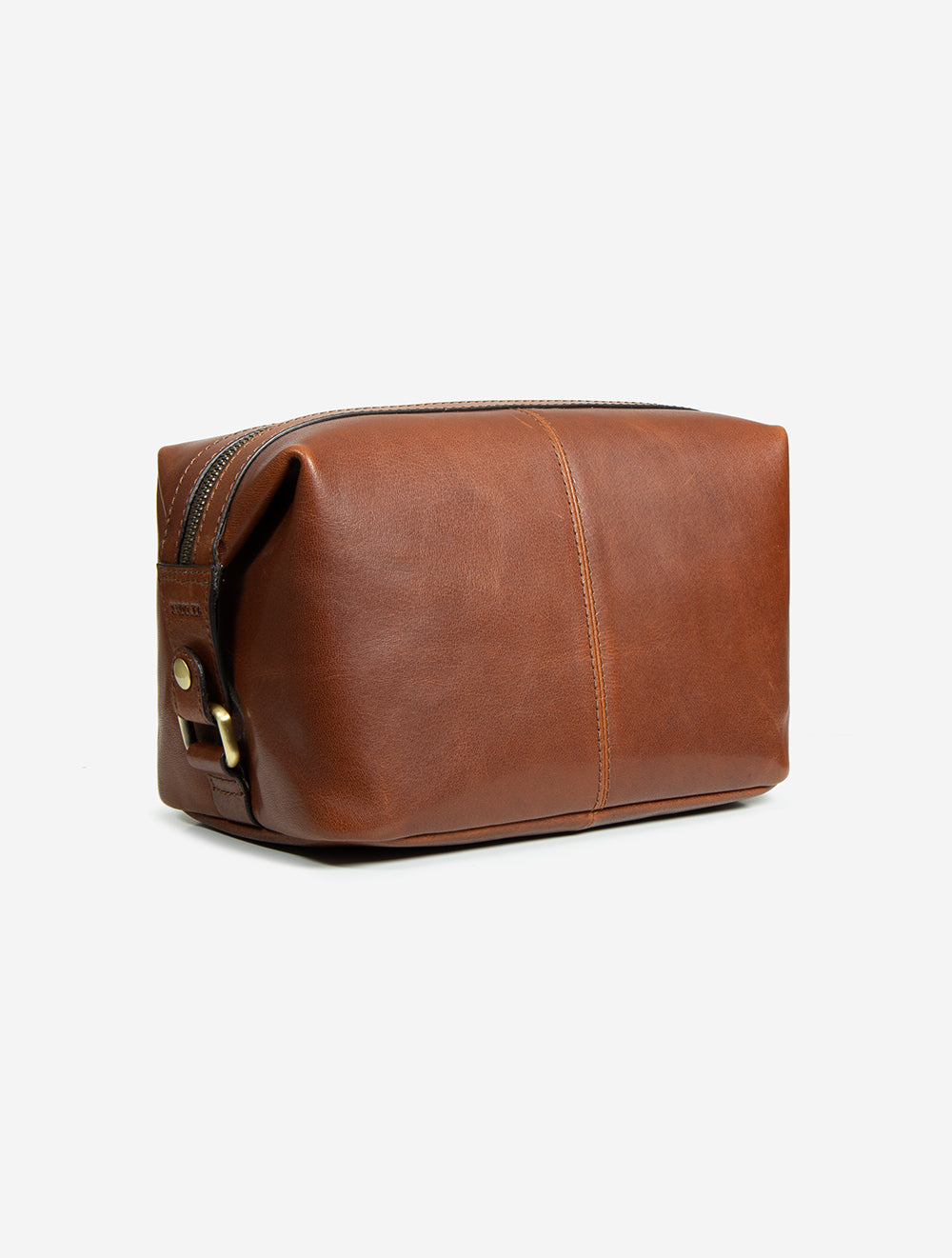 Braga Leather Toiletry Bag Mid Brown