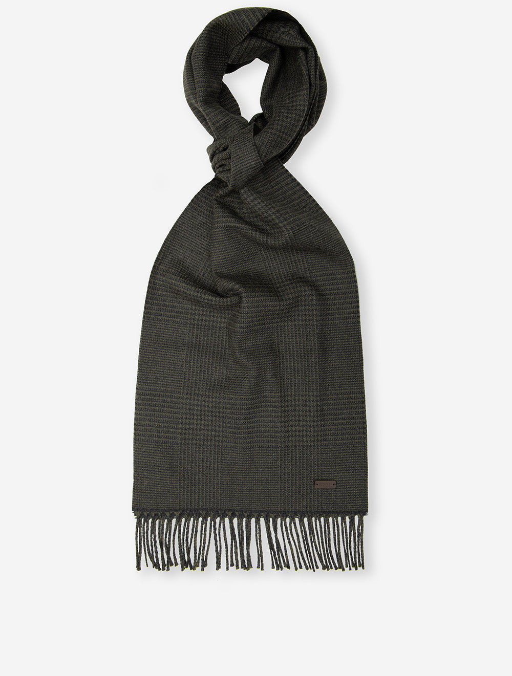 Check Wool Scarf Green