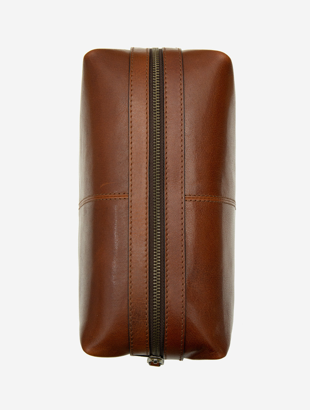 Braga Leather Toiletry Bag Mid Brown