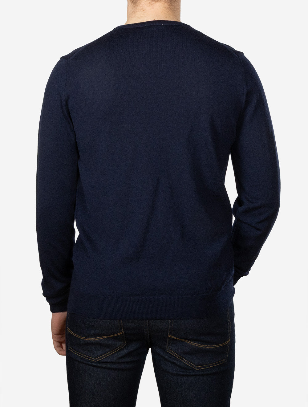 Crew Neck Merino Wool Knitwear Navy
