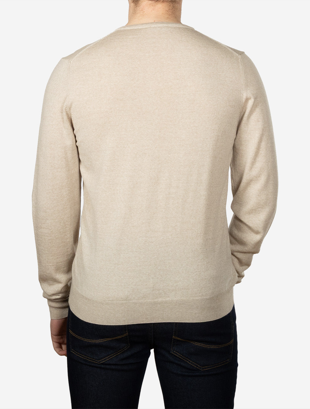 Crew Neck Merino Wool Knitwear Beige