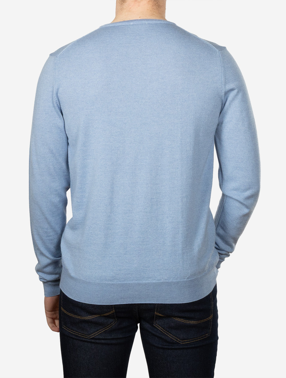 Crew Neck Merino Wool Knitwear Blue