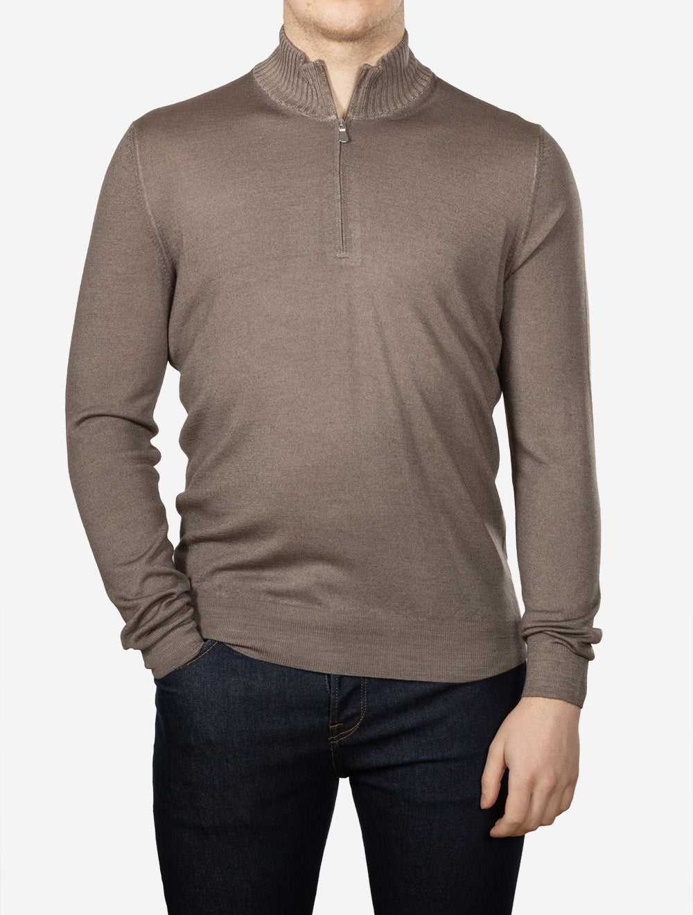 Mock Zip Knitwear Sand
