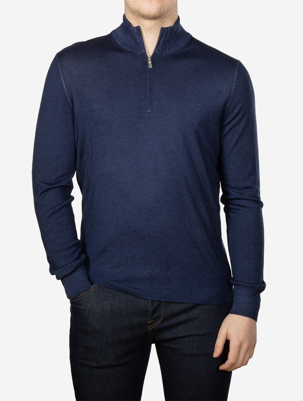 Mock Zip Knitwear Navy